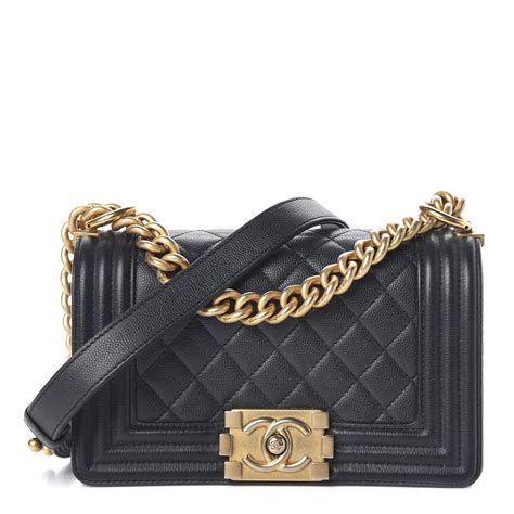 chanel black caviar boy bag small|BOY CHANEL .